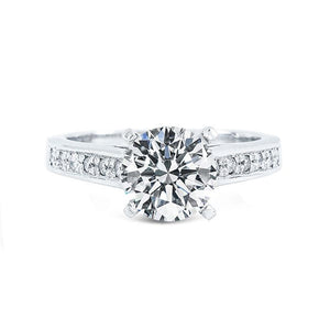 0.12 CTW Round 14 K White Gold Side Stone Engagement Ring