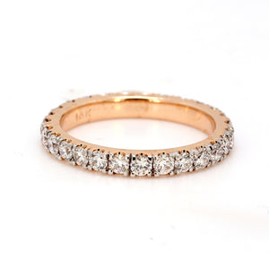 1.00 CTW Round 14 K Rose Gold Eternity Wedding Band