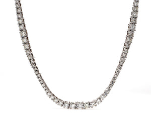 16.77 CTW Round 14 K White Gold Tennis Necklace
