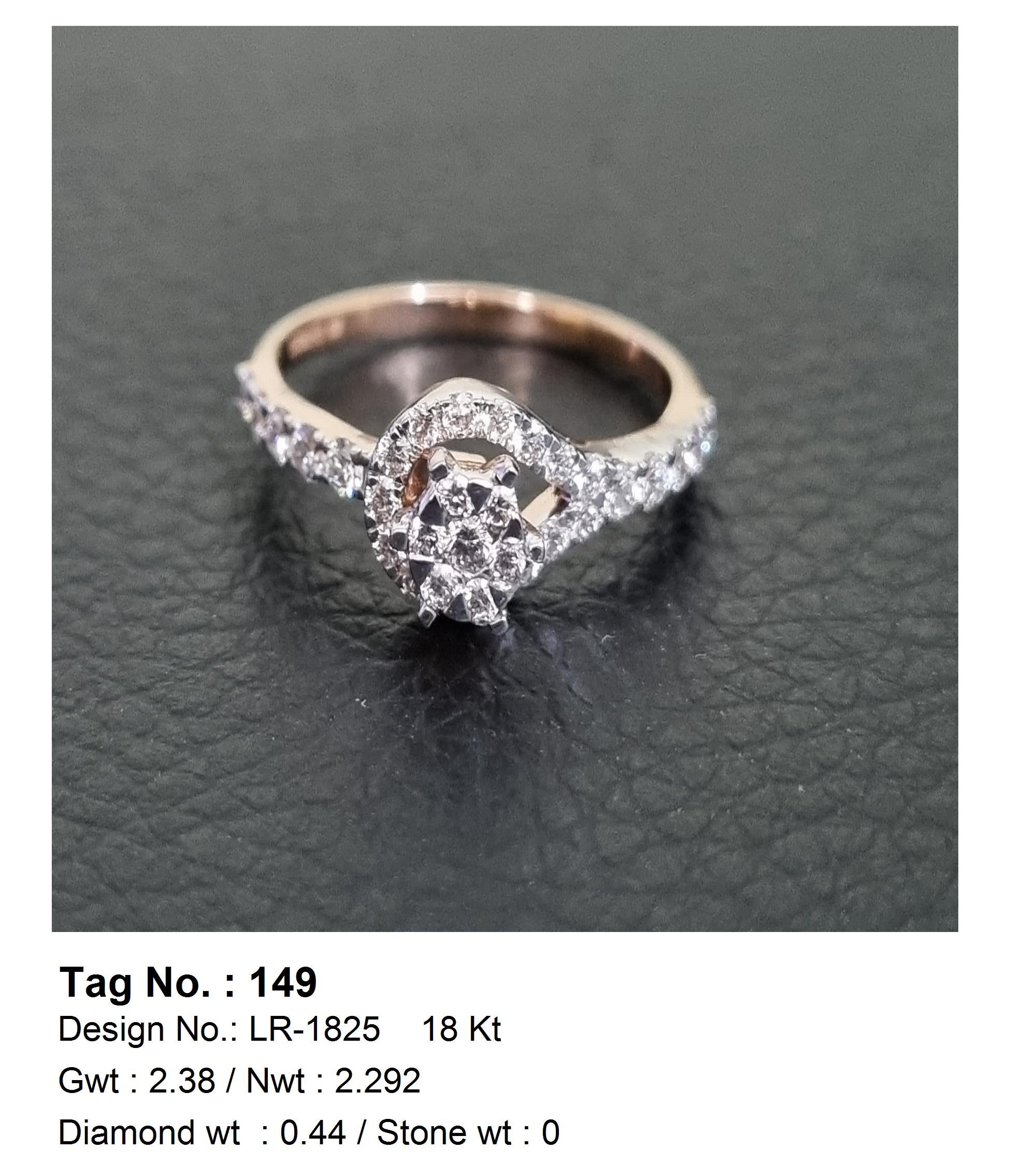 0.44 CTW 18 K Yellow Gold Women S Fashion Ring