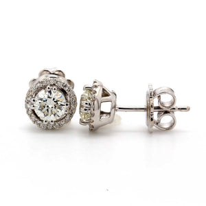 0.97 CTW Round 14 K White Gold Earring Studs