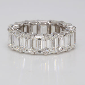 6.12 CTW Emerald 18 K White Gold Eternity Wedding Band