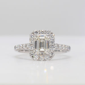 0.53 CTW Round 18 K White Gold Halo Engagement Ring