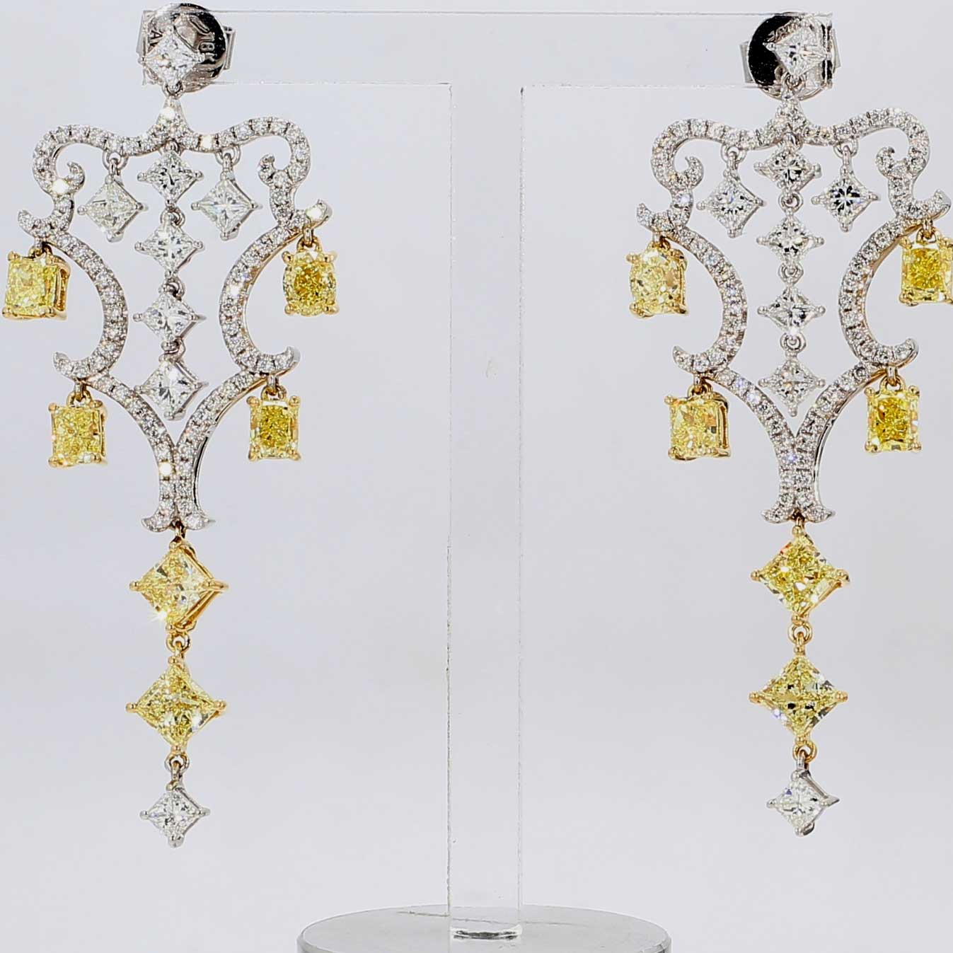 7.19 CTW 18 K White Gold Chandelier Earrings