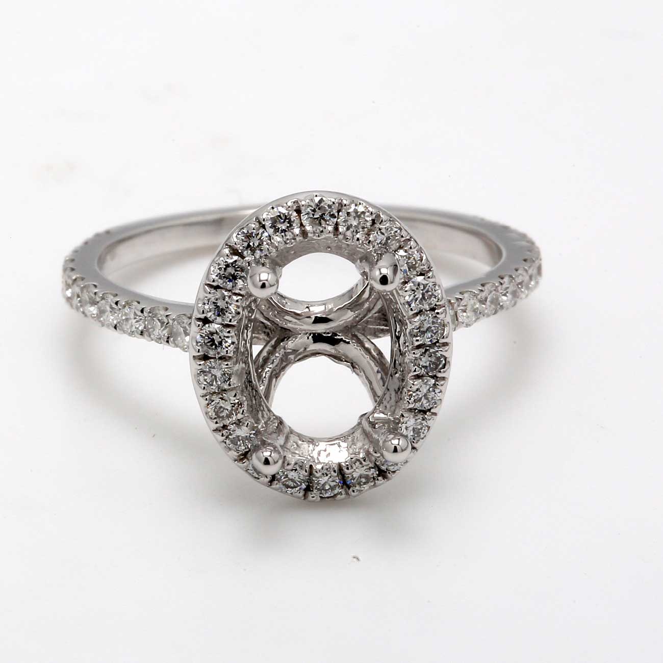 0.62 CTW Round 14 K White Gold Halo Engagement Ring