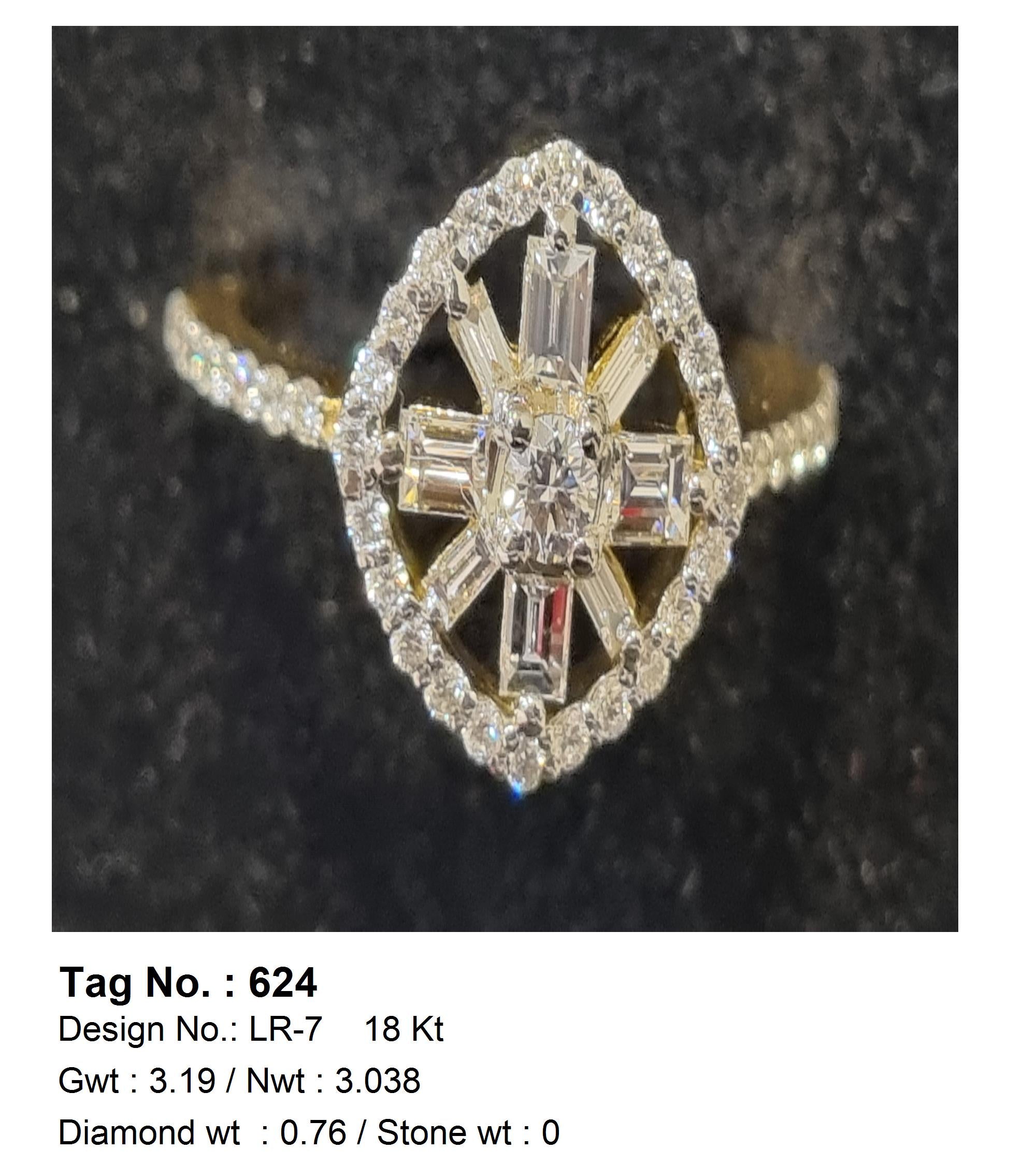 0.76 CTW 18 K Rose Gold Women S Fashion Ring