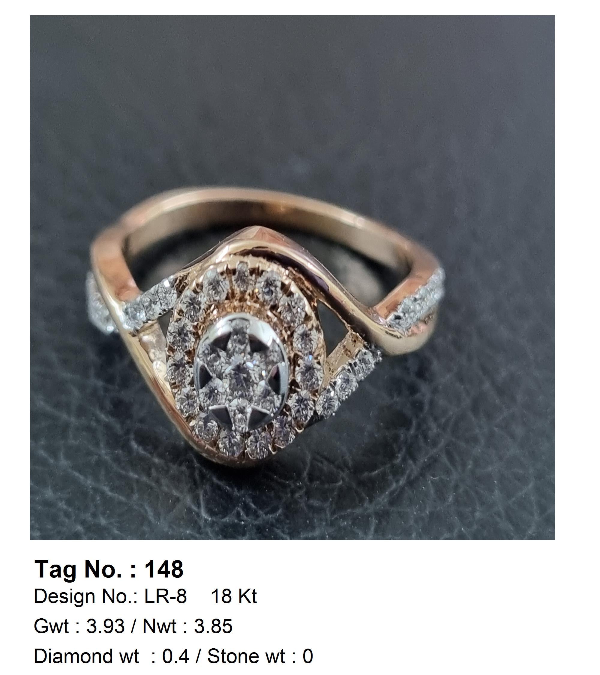 0.40 CTW 18 K Yellow Gold Women S Fashion Ring