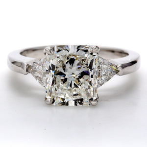 3.61 CTW Radiant 14 K White Gold Three Stone Engagement Ring