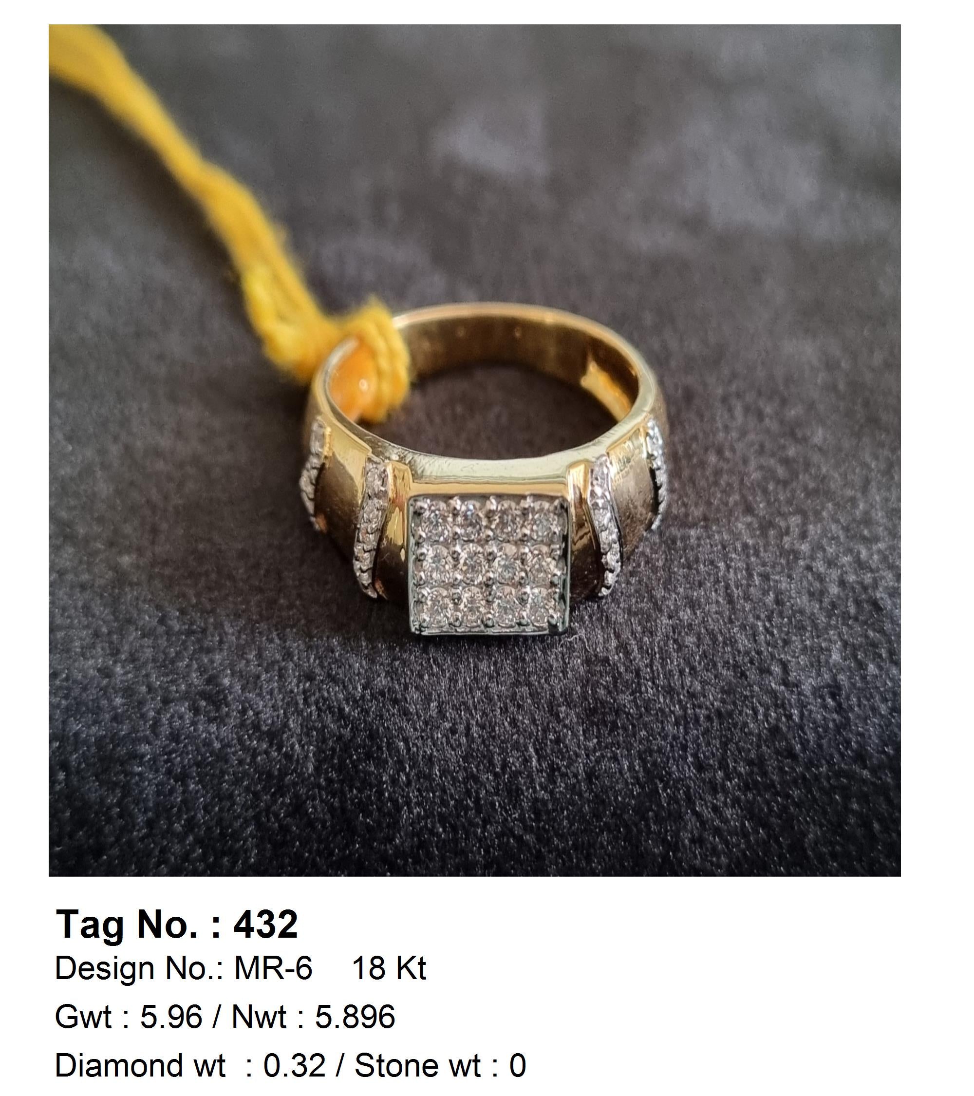 0.32 CTW 18 K Yellow Gold Men S Fashion Ring