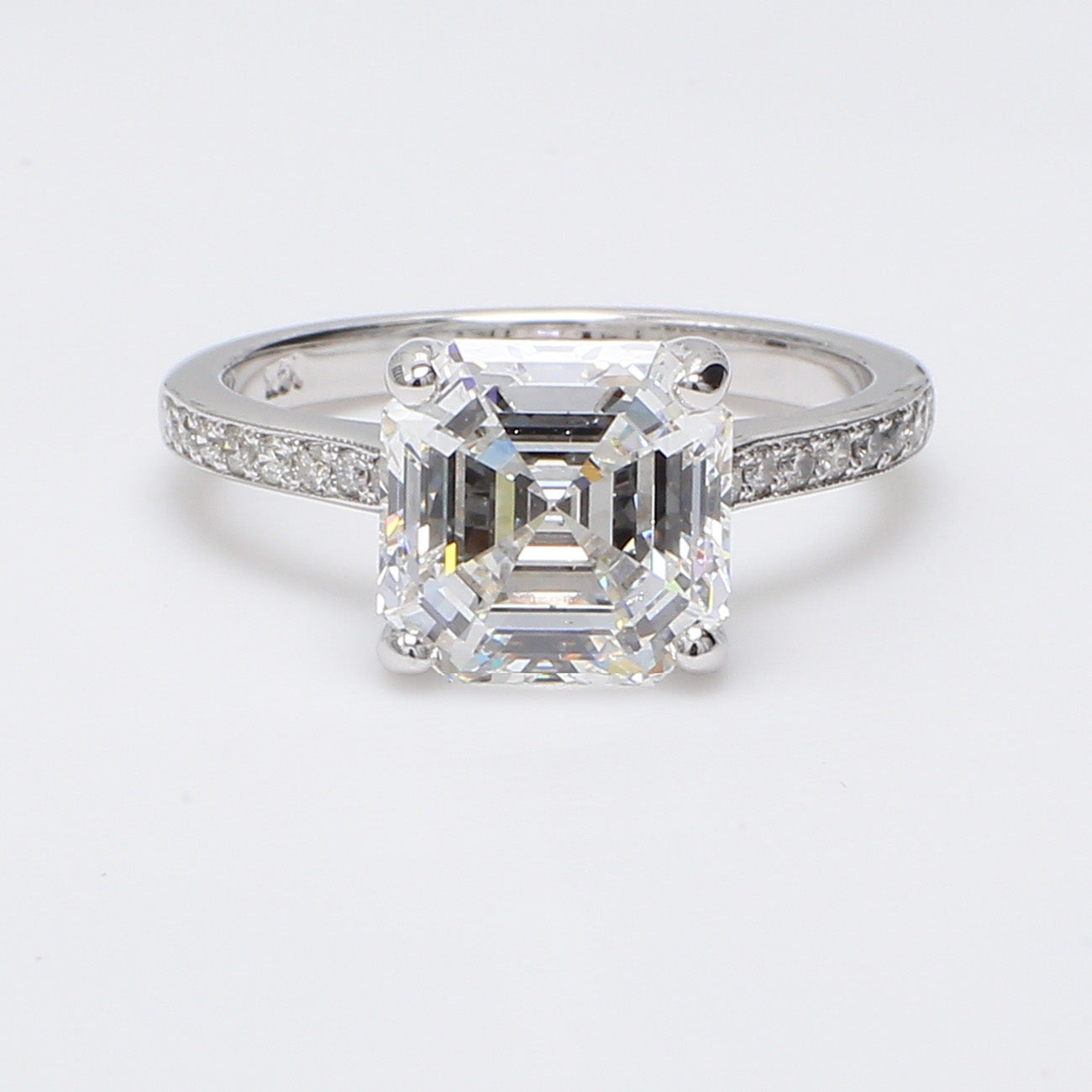 0.30 CTW Round 14 K White Gold Side Stone Engagement Ring