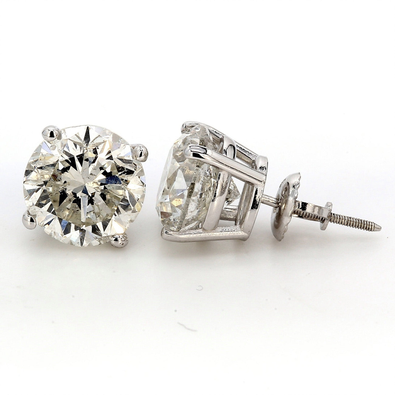 2.00 CTW Round 14 K White Gold Earring Studs