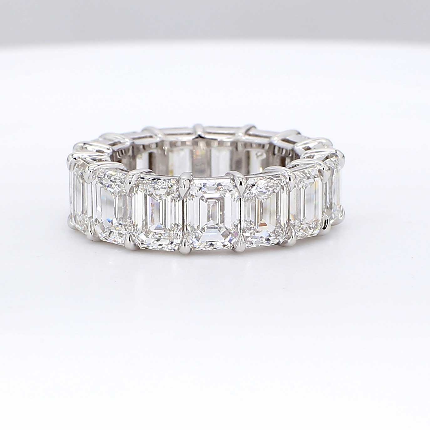 10.58 CTW Emerald Platinum Eternity Wedding Band