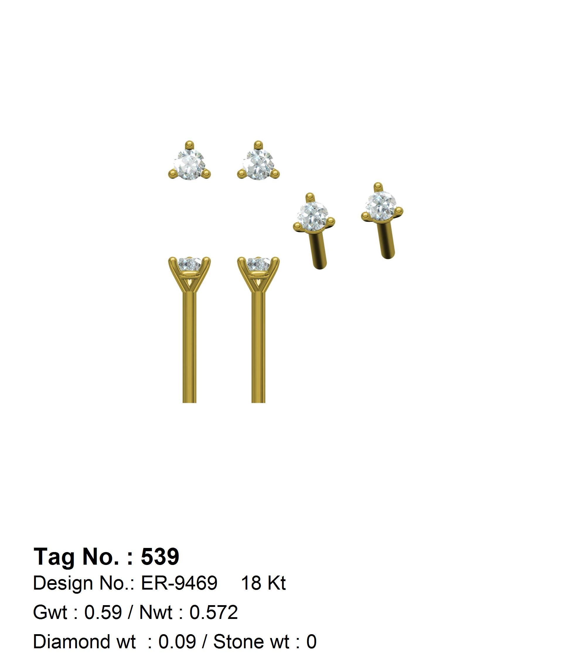 0.09 CTW 18 K Yellow Gold (Other) Earrings