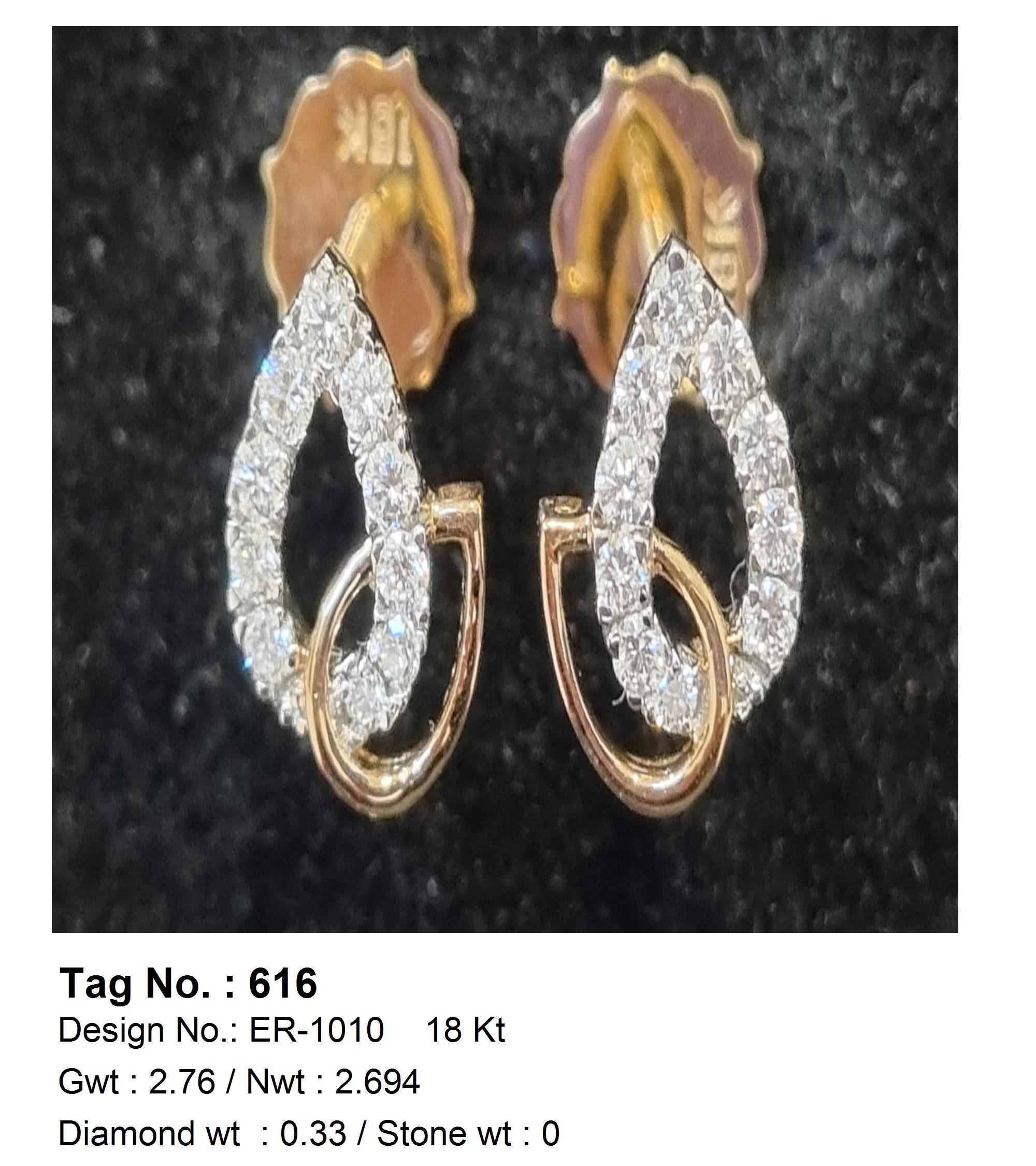 0.33 CTW 18 K Rose Gold Earring Studs