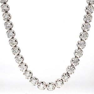 9.06 CTW Round 14 K White Gold Tennis Necklace