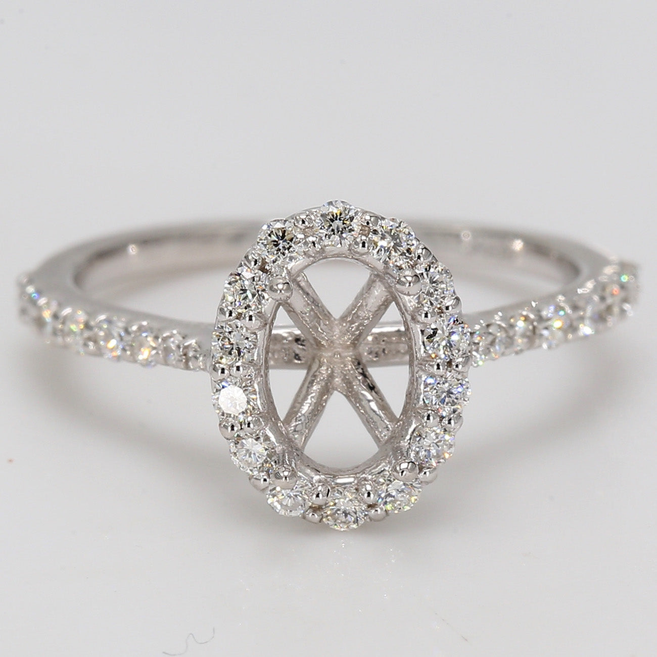 0.44 CTW Round 14 K White Gold Halo Engagement Ring