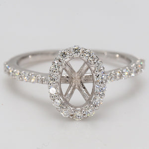 0.44 CTW Round 14 K White Gold Halo Engagement Ring