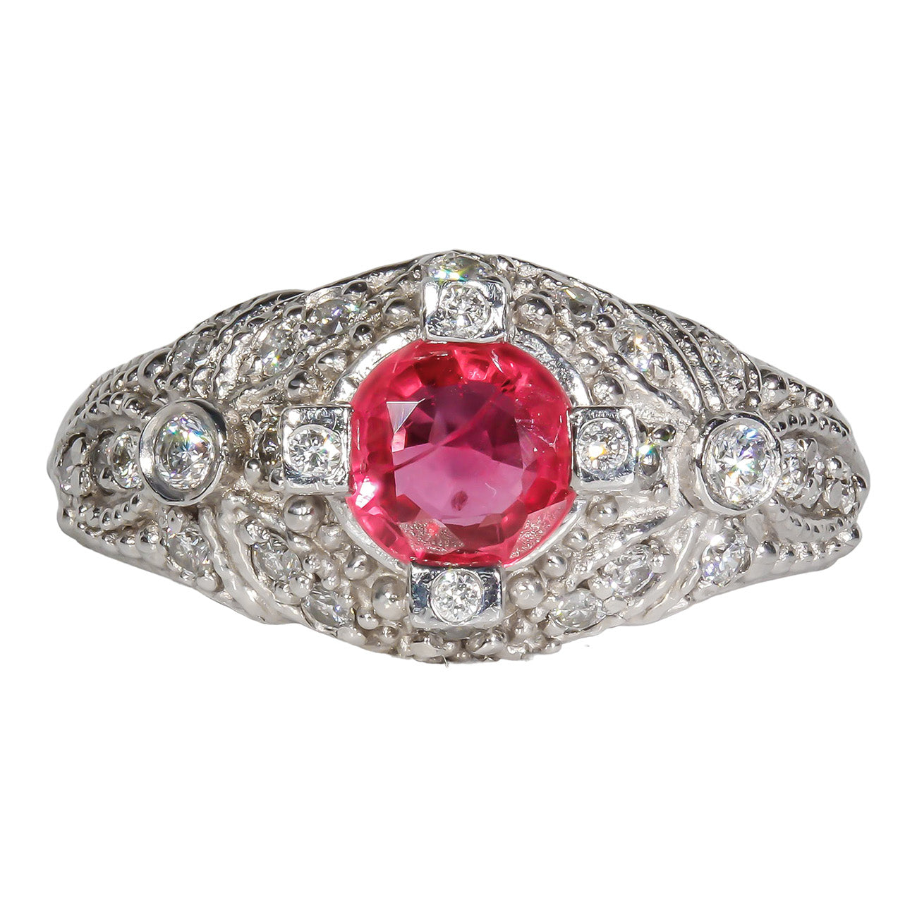 1.43 CTW Round Ruby Platinum (Other) Engagement Ring