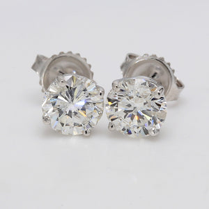 2.51 CTW Round 14 K White Gold Earring Studs