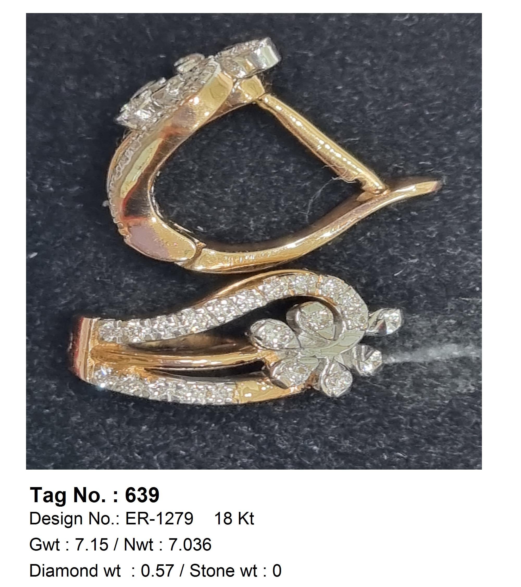 0.57 CTW 18 K Rose Gold Earring Studs