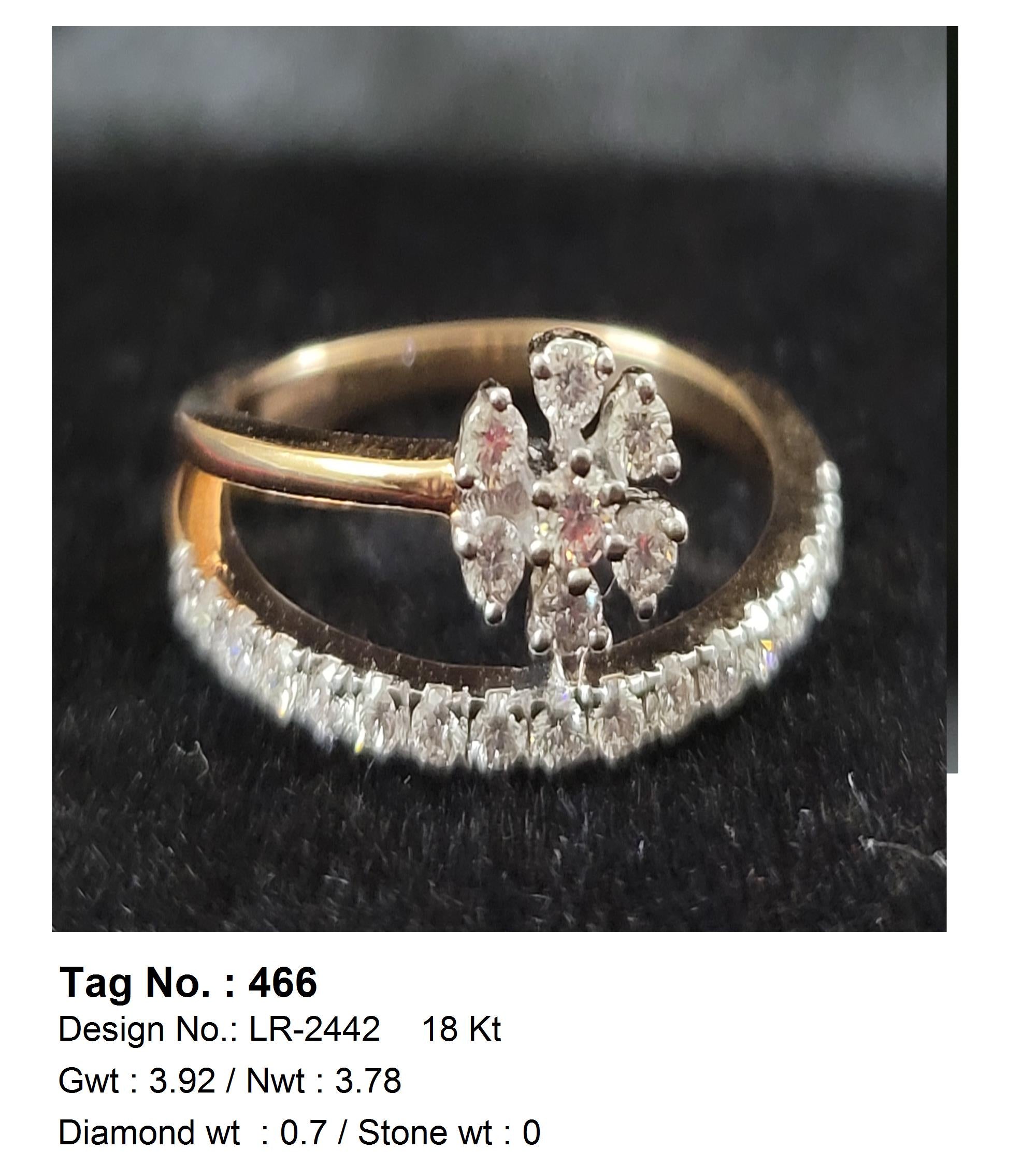 0.70 CTW 18 K Yellow Gold Women S Fashion Ring