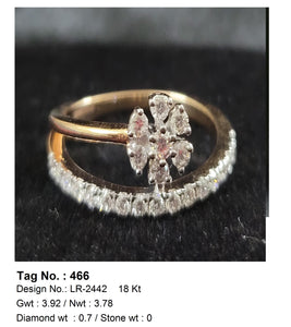 0.70 CTW 18 K Yellow Gold Women S Fashion Ring