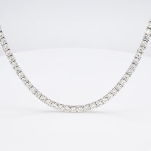 15.16 CTW Round 14 K White Gold Tennis Necklace