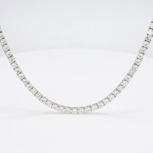 9.84 CTW Round 14 K White Gold Tennis Necklace