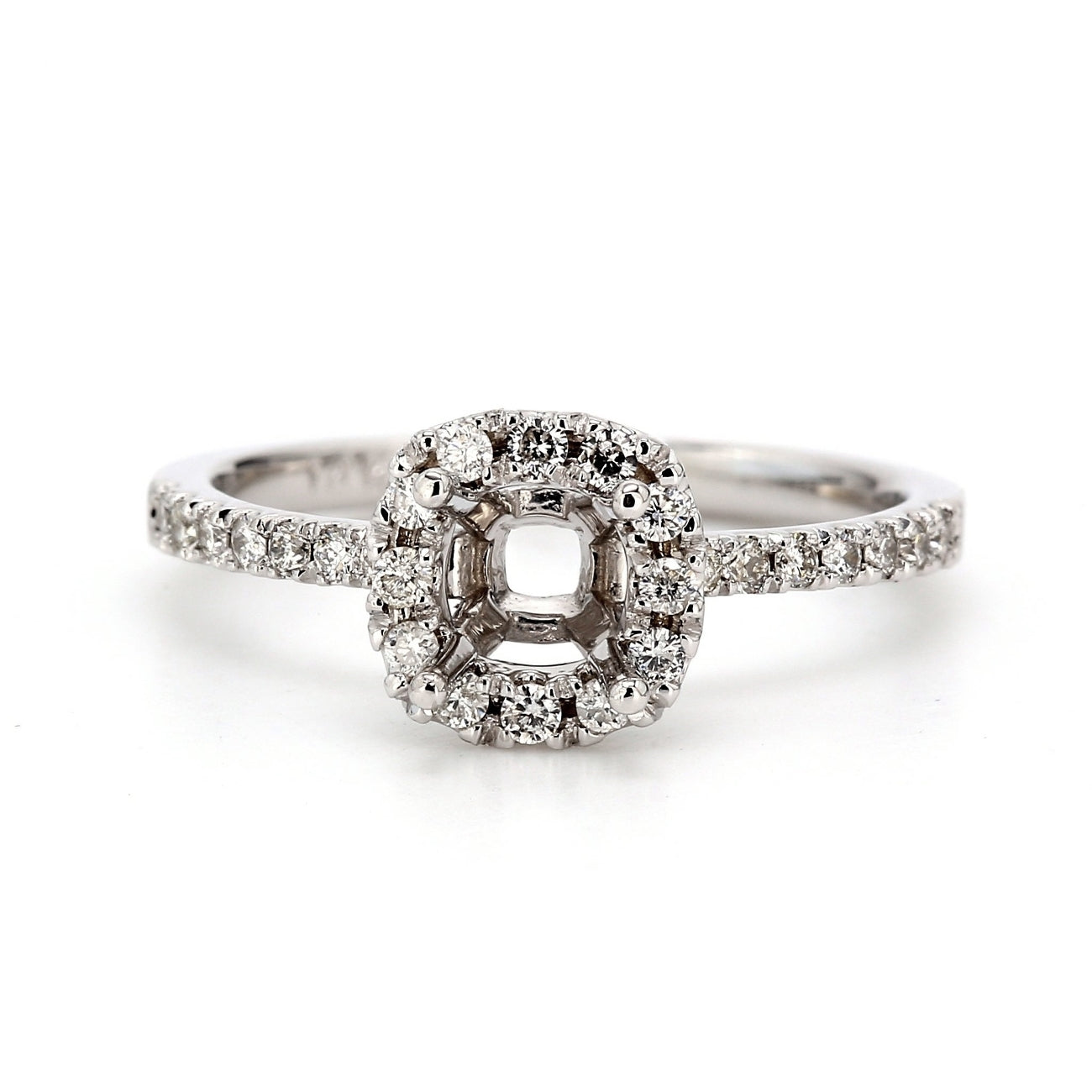 0.30 CTW Round 14 K White Gold Halo Engagement Ring