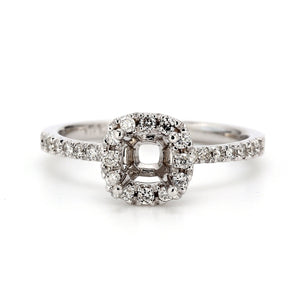 0.30 CTW Round 14 K White Gold Halo Engagement Ring