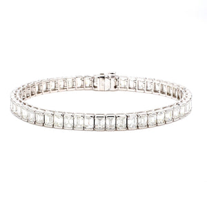 13.04 CTW Emerald Platinum Tennis Bracelet