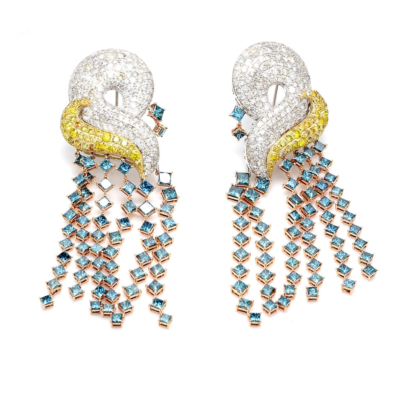 25.83 CTW Mix Metal Chandelier Earrings