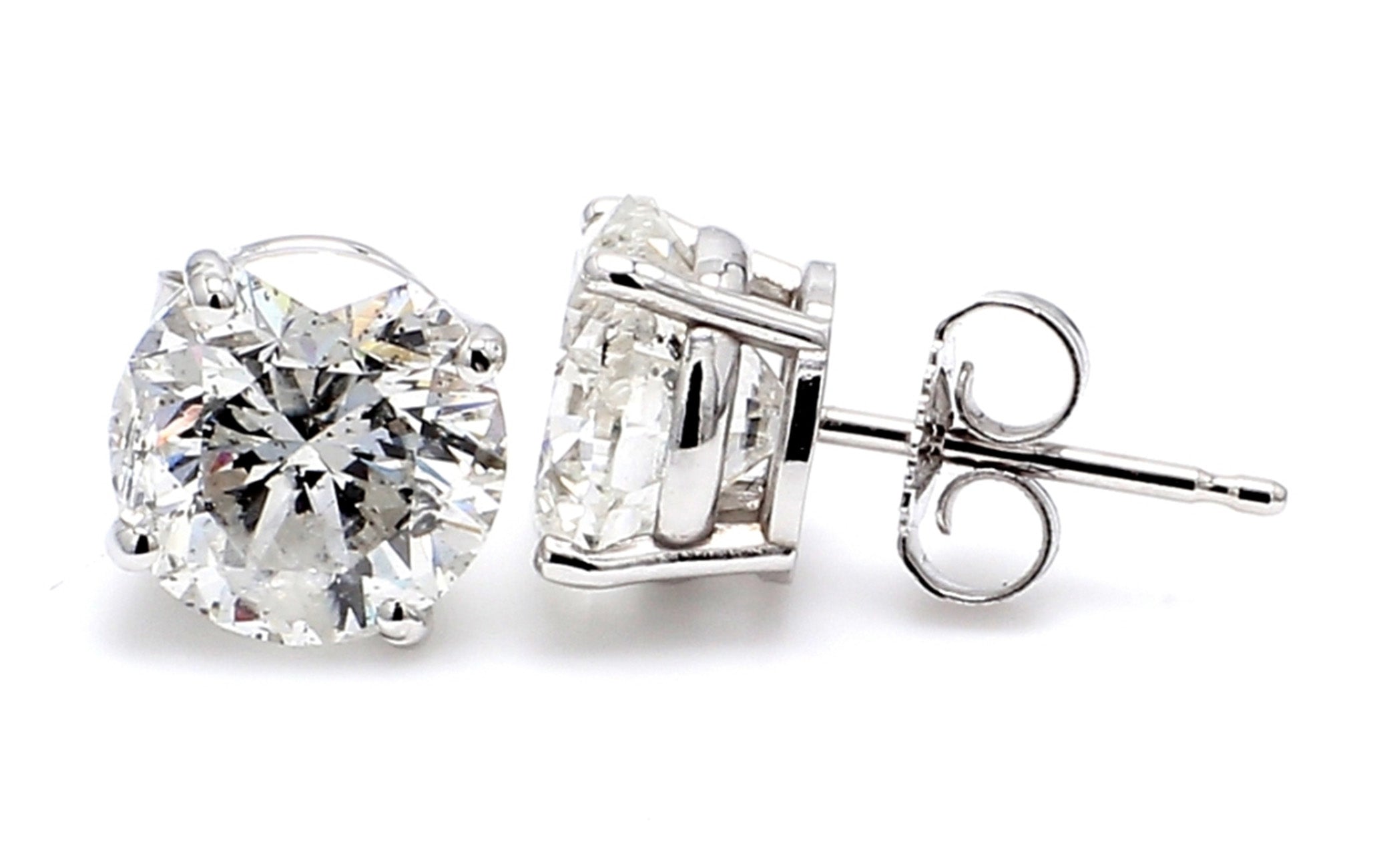 1.18 CTW Round 14 K White Gold Earring Studs