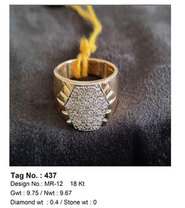 0.40 CTW 18 K Yellow Gold Men S Fashion Ring