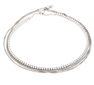 3.32 CTW Round 14 K White Gold Tennis Necklace