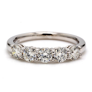 1.01 CTW Round 14 K White Gold Diamond Wedding Band