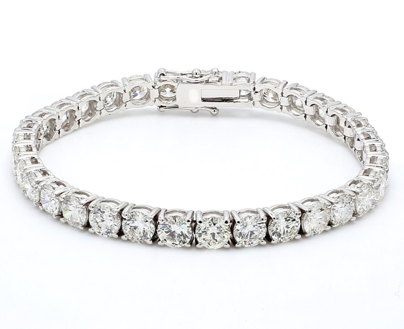 6.72 CTW Round 14 K White Gold Tennis Bracelet