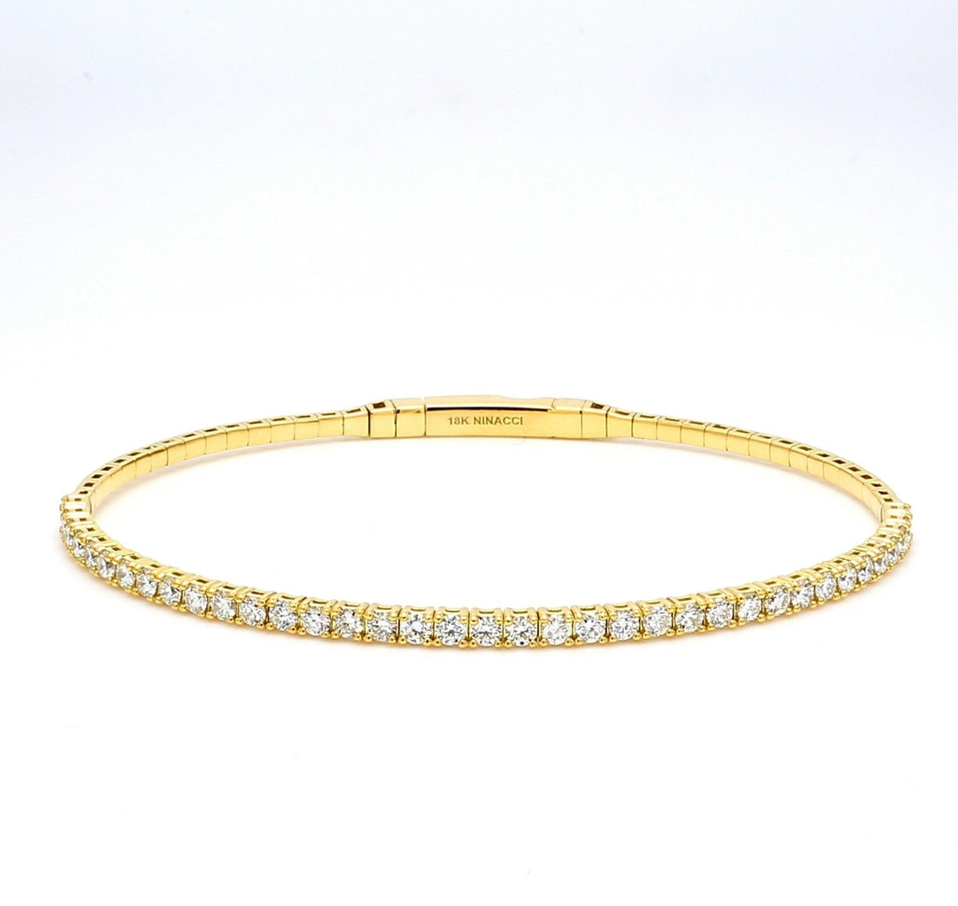 1.48 CTW Round 18 K Yellow Gold Bangle Bracelet