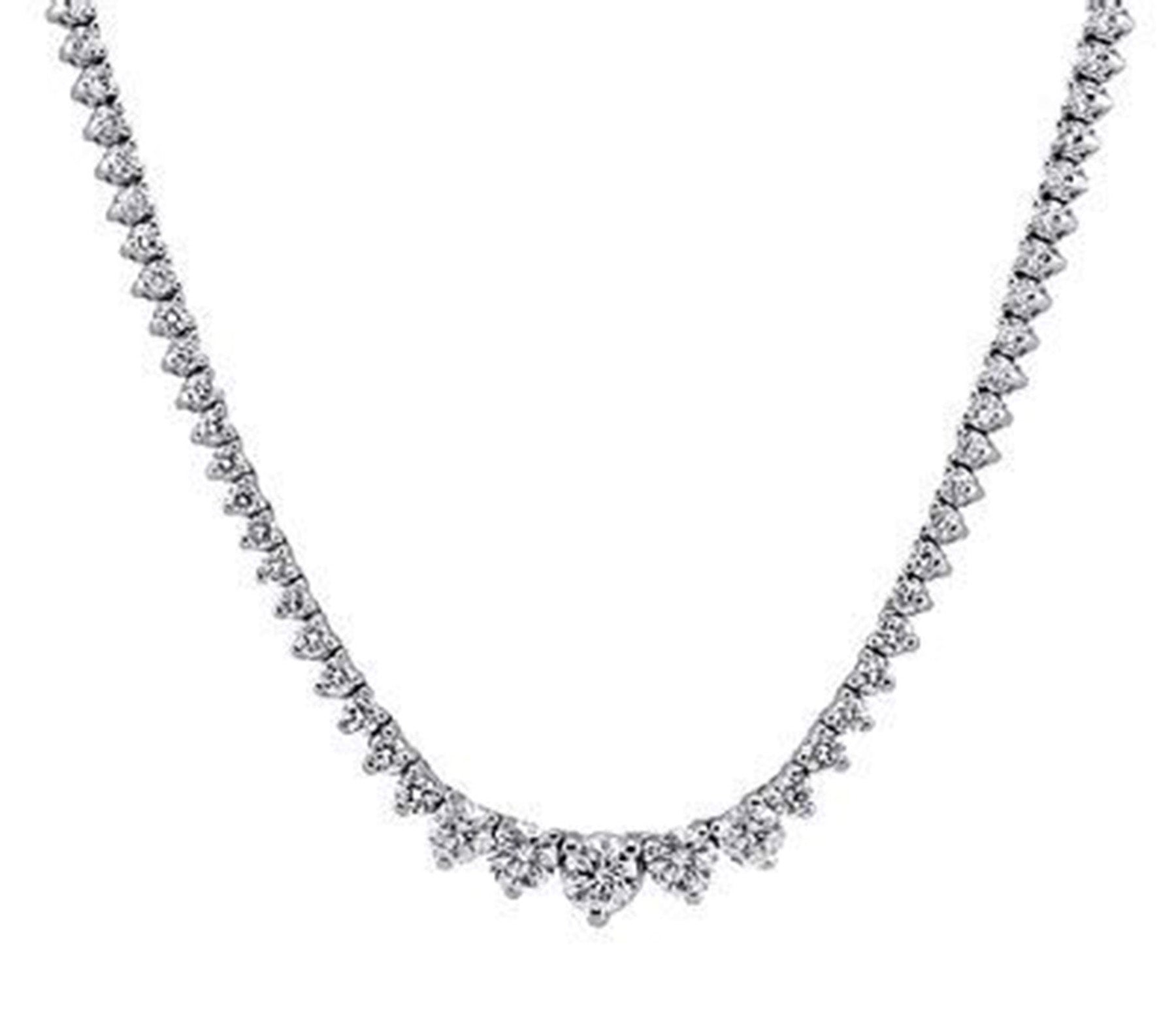 9.30 CTW Round 14 K White Gold Tennis Necklace