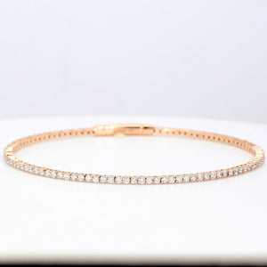 1.63 CTW Round 18 K Rose Gold Bangle Bracelet