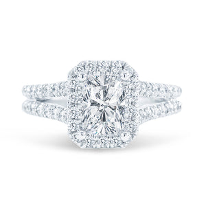 0.60 CTW Round 14 K White Gold Halo Engagement Ring