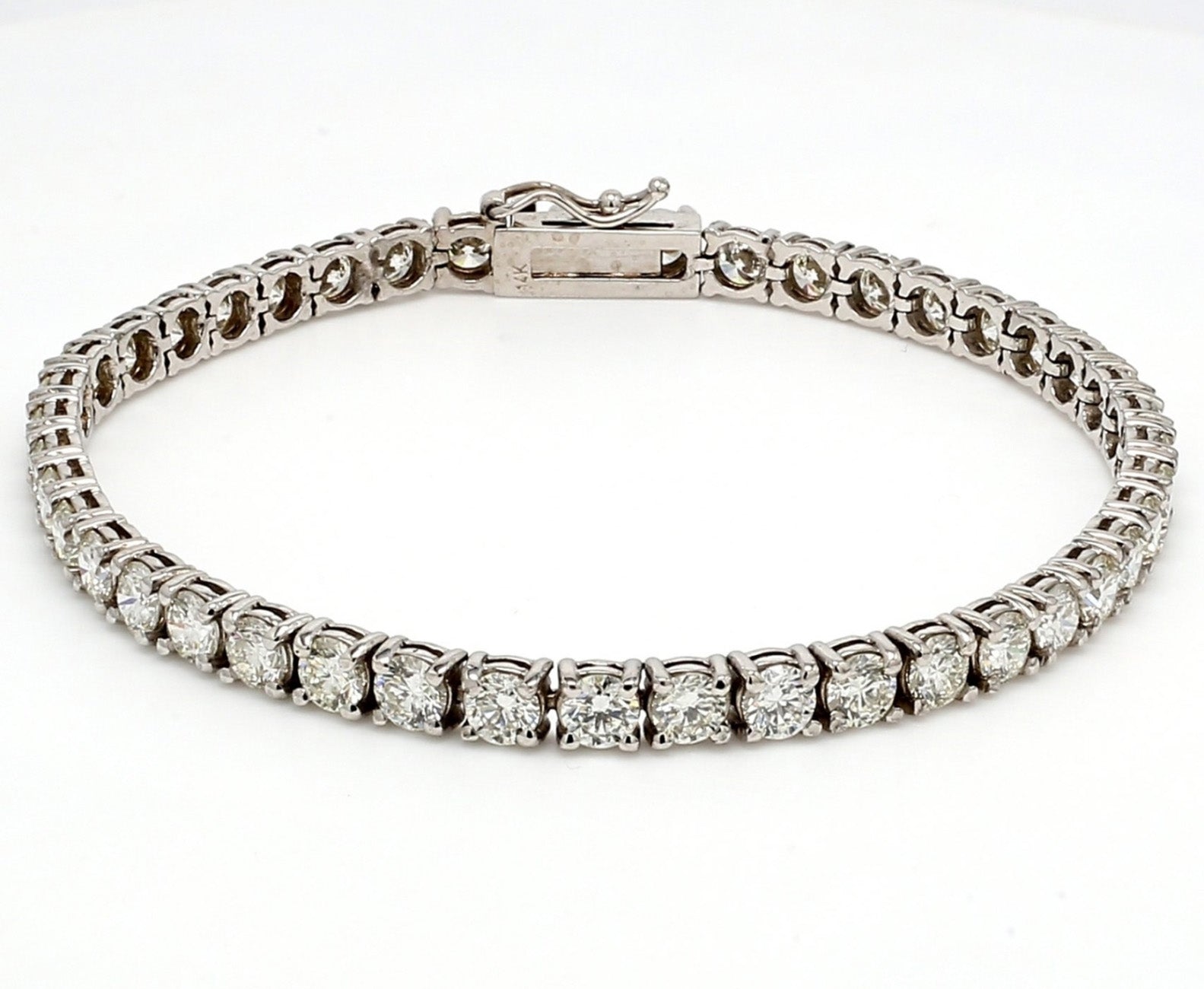 8.05 CTW Round 14 K White Gold Tennis Bracelet