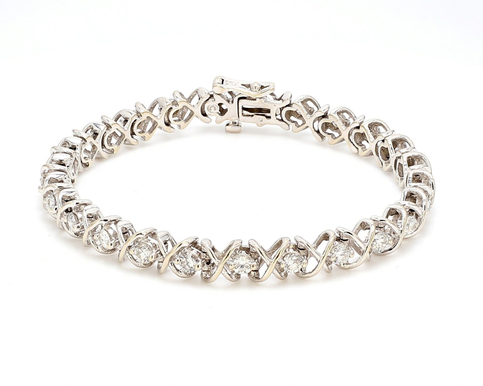 2.60 CTW Round 14 K White Gold (Other) Bracelet