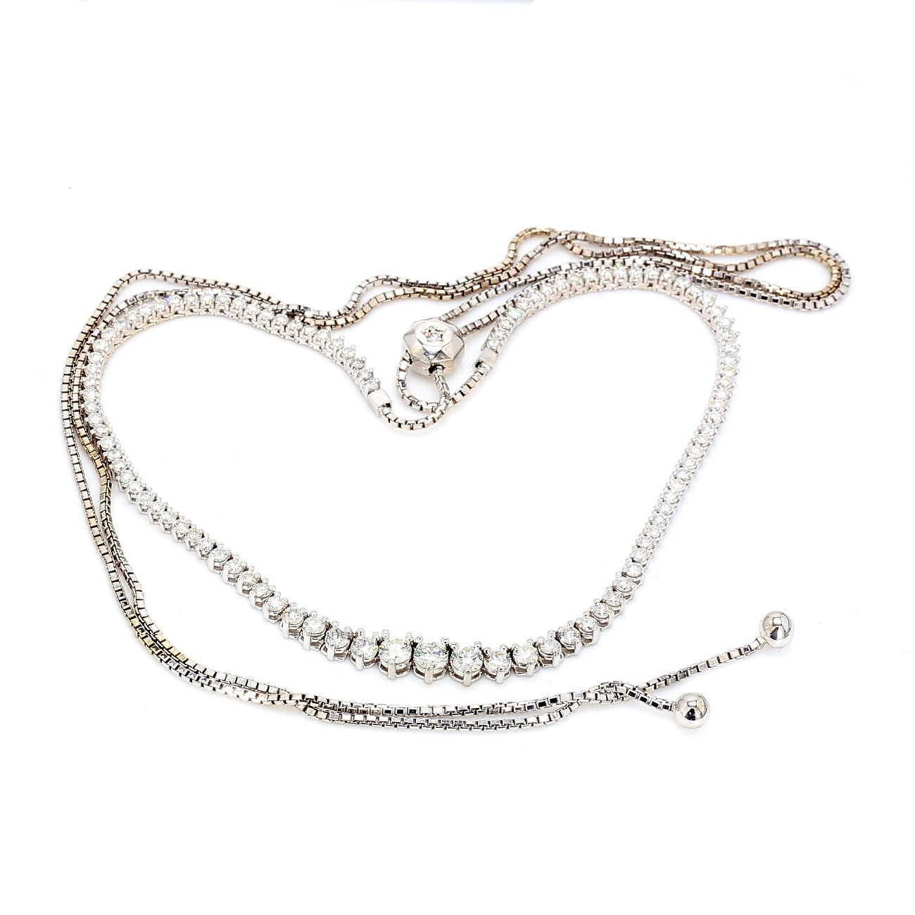 2.83 CTW Round 14 K White Gold Tennis Necklace