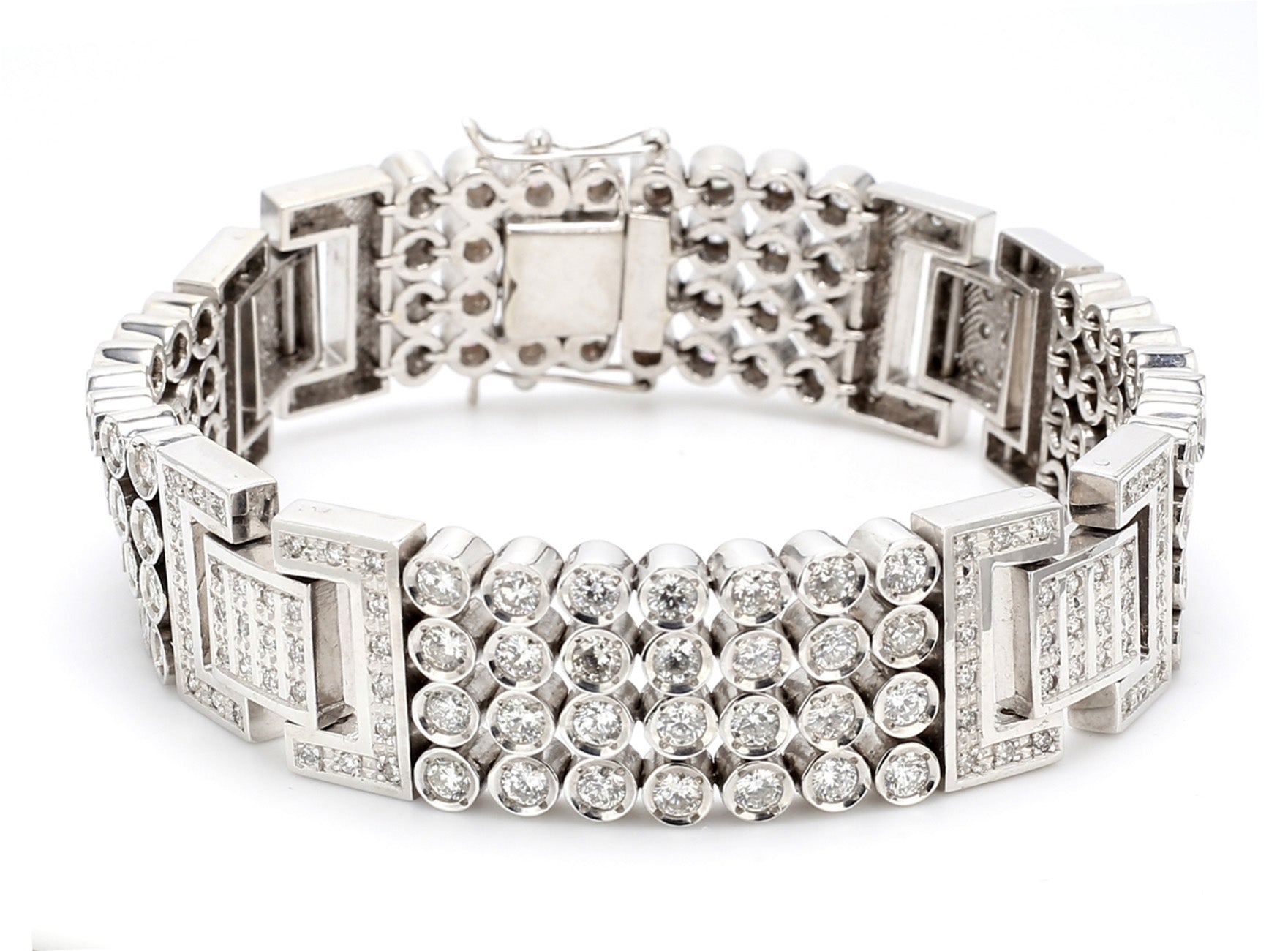 11.75 CTW Round 14 K White Gold (Other) Bracelet