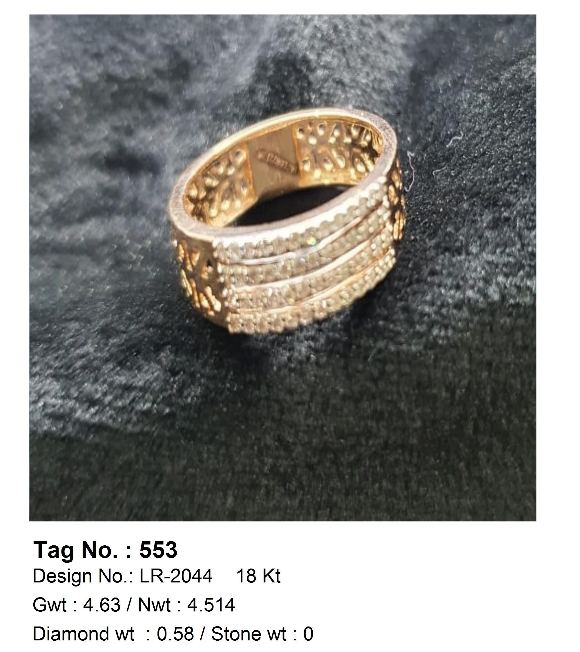 0.58 CTW 18 K Yellow Gold Women S Fashion Ring