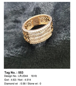 0.58 CTW 18 K Yellow Gold Women S Fashion Ring