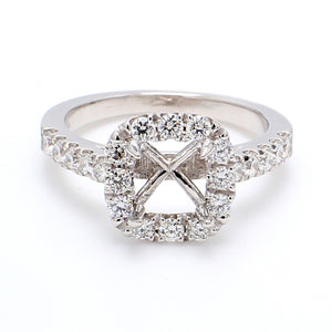 0.62 CTW Round 14 K White Gold Halo Engagement Ring