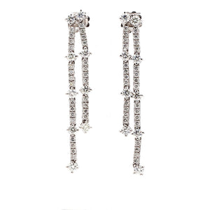 2.36 CTW Round 14 K White Gold Chandelier Earrings