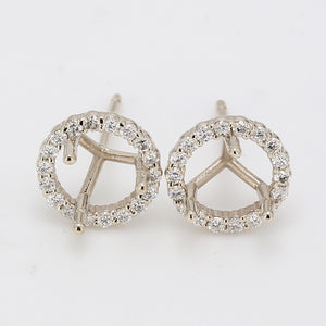 0.44 CTW Round 14 K White Gold Earring Studs